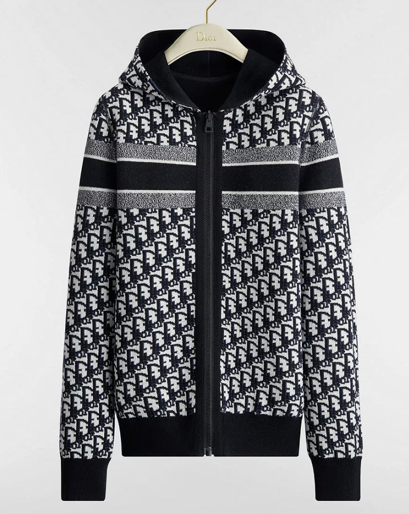 Cardigan réversible zippé à capuche