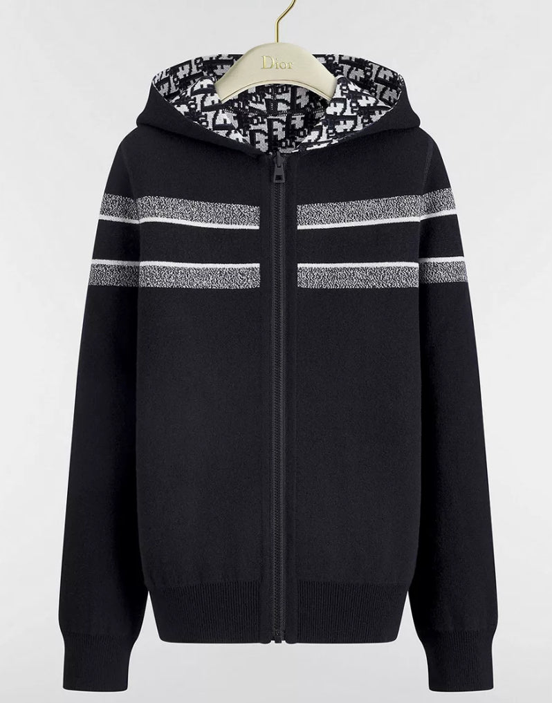 Cardigan réversible zippé à capuche