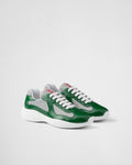 Sneakers Prada America’s Cup en cuir verni et tissu technique VERT