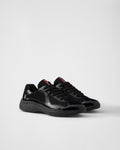 Sneakers Prada America’s Cup en cuir verni et tissu technique NOIR